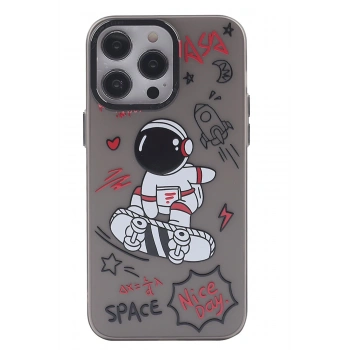 Mey İthalat®   iPhone 14 Pro Max Kılıf  Desenli Kapak -  Siyah - 1