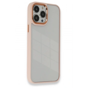 Mey İthalat®   iPhone 14 Pro Max Kılıf Dora Kapak - Pudra