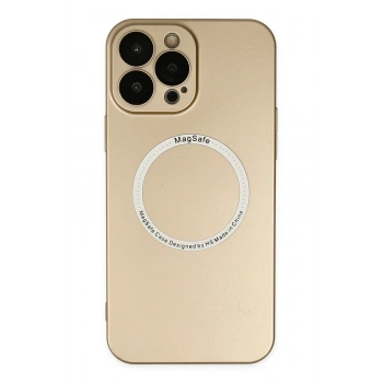 Mey İthalat®   iPhone 14 Pro Max Kılıf Jack Magneticsafe Lens Silikon - Gold