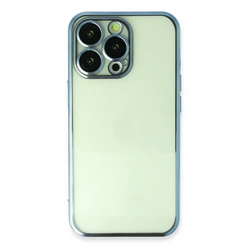Mey İthalat®   iPhone 14 Pro Max Kılıf  Lensli Silikon - Açık Mavi