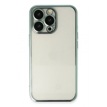 Mey İthalat®   iPhone 14 Pro Max Kılıf  Lensli Silikon - Yeşil