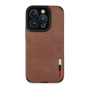 Mey İthalat®   iPhone 14 Pro Max Kılıf Loop Deri Silikon - Kahverengi