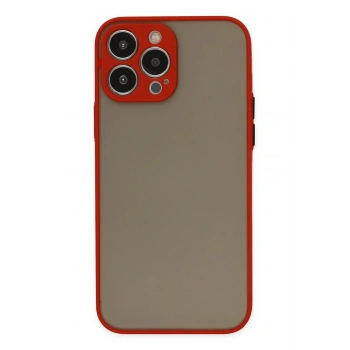 Mey İthalat®   iPhone 14 Pro Max Kılıf Montreal Silikon Kapak - Kırmızı