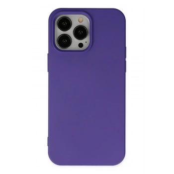 Mey İthalat®   iPhone 14 Pro Max Kılıf Nano içi Kadife Silikon - Mor