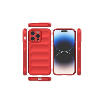 Mey İthalat®   iPhone 14 Pro Max Kılıf Optimum Silikon - Kırmızı