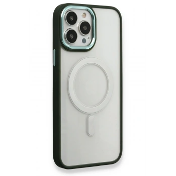 Mey İthalat®   iPhone 14 Pro Max Kılıf Room Magneticsafe Silikon - Köknar Yeşili