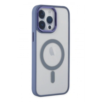 Mey İthalat®   iPhone 14 Pro Max Kılıf Room Magneticsafe Silikon - Sierra Blue