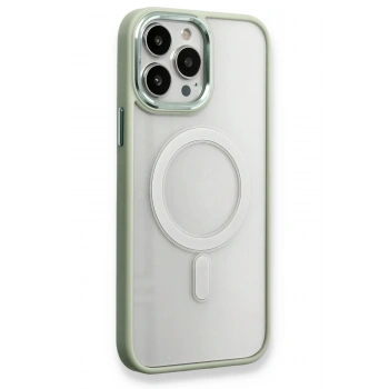 Mey İthalat®   iPhone 14 Pro Max Kılıf Room Magneticsafe Silikon - Su Yeşili