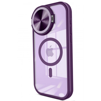 Mey İthalat®   iPhone 14 Pro Max Kılıf Teleskop Lens Magsafe Silikon Kapak - Derin Mor