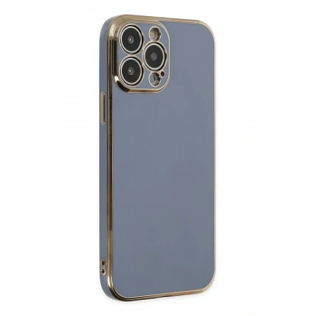 Mey İthalat®   iPhone 14 Pro Max Kılıf Volet Silikon - Mavi