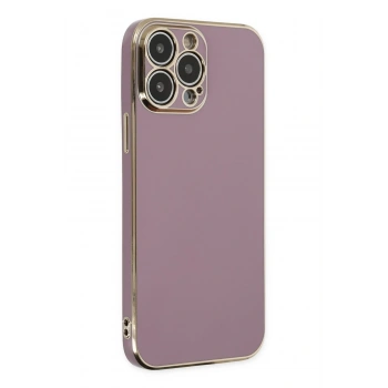 Mey İthalat®   iPhone 14 Pro Max Kılıf Volet Silikon - Mor