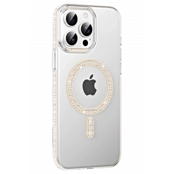 Mey İthalat®   iPhone 14 Pro Max Move Taşlı Magsafe Kapak - Pembe