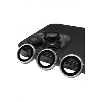 Mey İthalat®   iPhone 14 Pro Max Raze Metal Kamera Lens - Gümüş