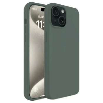 Mey İthalat® iPhone 15 Kılıf First Silikon - Koyu Yeşil