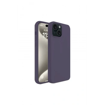 Mey İthalat®   iPhone 15 Kılıf First Silikon - Mürdüm