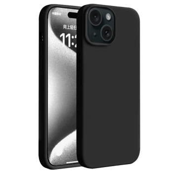 Mey İthalat® iPhone 15 Plus Kılıf First Silikon - Siyah