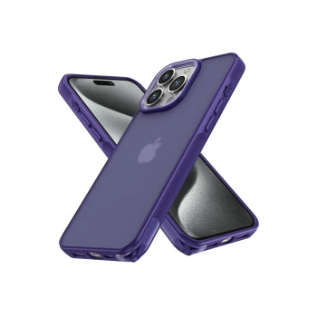 Mey İthalat®   iPhone 15 Pro Kılıf Elegant Kapak - Derin Mor