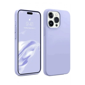 Mey İthalat®   iPhone 15 Pro Kılıf First Silikon - Lila