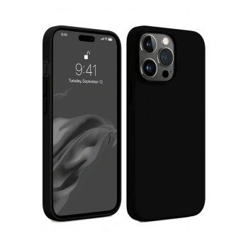 Mey İthalat®   iPhone 15 Pro Kılıf First Silikon - Siyah
