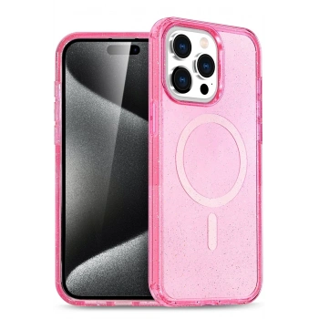 Mey İthalat®   iPhone 15 Pro Kılıf Star Magsafe Kapak - Pembe