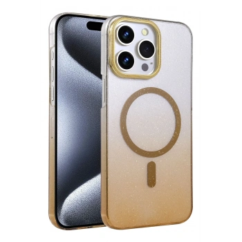 Mey İthalat®   iPhone 15 Pro Max Glossy Magsafe Kapak - Çöl Titanyum