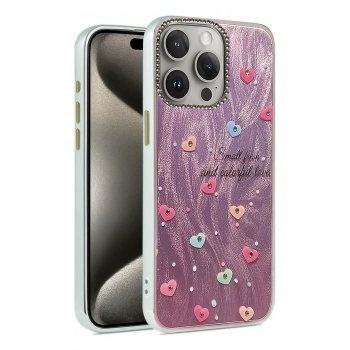 Mey İthalat®   iPhone 15 Pro Max Kılıf Blade Aynalı Desenli Kapak - Desen 8