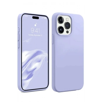 Mey İthalat®   iPhone 15 Pro Max Kılıf First Silikon - Lila
