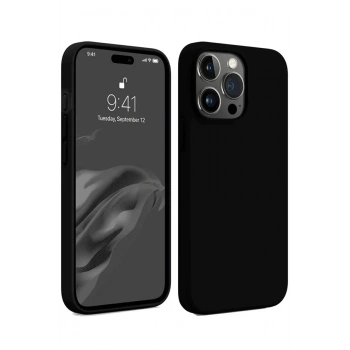 Mey İthalat®   iPhone 15 Pro Max Kılıf First Silikon - Siyah
