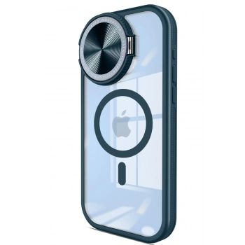 Mey İthalat®   iPhone 15 Pro Max Kılıf Teleskop Lens Magsafe Silikon Kapak - Lacivert