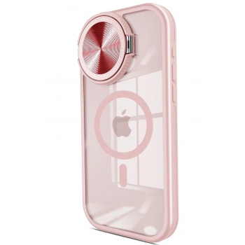 Mey İthalat®   iPhone 15 Pro Max Kılıf Teleskop Lens Magsafe Silikon Kapak - Pembe