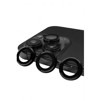 Mey İthalat®   iPhone 15 Pro Max Raze Metal Kamera Lens - Siyah