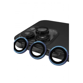 Mey İthalat®   iPhone 15 Pro Raze Metal Kamera Lens - Lacivert