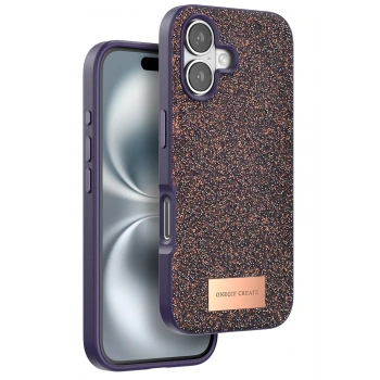 Mey İthalat®   iPhone 16 Bright Simli Kapak - Derin Mor