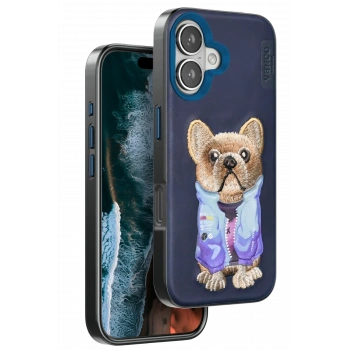 Mey İthalat®   iPhone 16 Cute Desenli Kapak - Lacivert