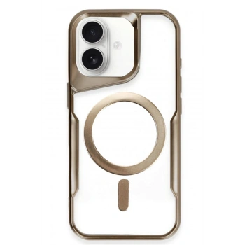 Mey İthalat®   iPhone 16 Kılıf Boyi Magsafe Silikon Kapak - Kahverengi