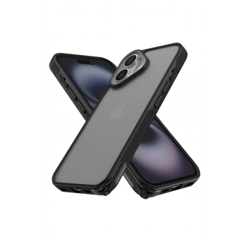 Mey İthalat®   iPhone 16 Kılıf Elegant Kapak - Siyah