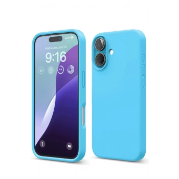 Mey İthalat®   iPhone 16 Kılıf Nano içi Kadife Silikon - Mavi