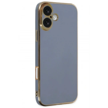 Mey İthalat®   iPhone 16 Kılıf Volet Silikon - Mavi