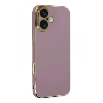 Mey İthalat®   iPhone 16 Kılıf Volet Silikon - Mor