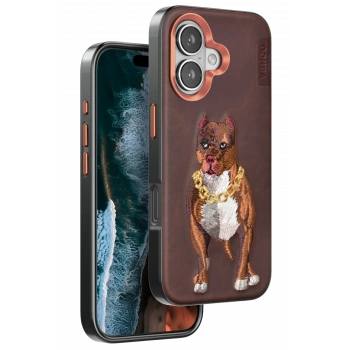 Mey İthalat®   iPhone 16 Perma Desenli Kapak - Kahverengi
