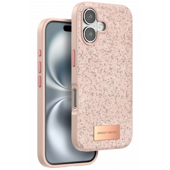 Mey İthalat®   iPhone 16 Plus Bright Simli Kapak - Pembe