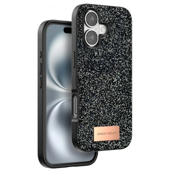 Mey İthalat®   iPhone 16 Plus Bright Simli Kapak - Siyah