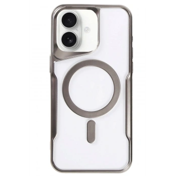 Mey İthalat®   iPhone 16 Plus Kılıf Boyi Magsafe Silikon Kapak - Titan Gri
