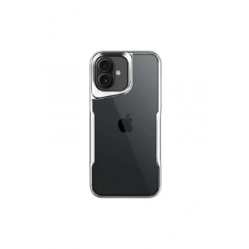 Mey İthalat®   iPhone 16 Plus Kılıf Boyi Silikon Kapak - Gümüş