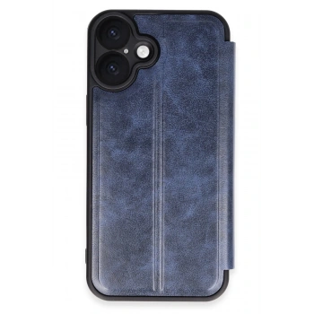 Mey İthalat®   iPhone 16 Plus Kılıf Flip Cover - Lacivert