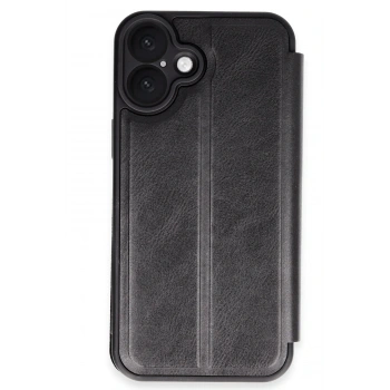 Mey İthalat®   iPhone 16 Plus Kılıf Flip Cover - Siyah