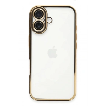 Mey İthalat®   iPhone 16 Plus Kılıf  Lensli Silikon - Gold