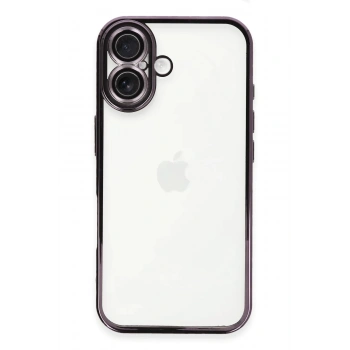 Mey İthalat®   iPhone 16 Plus Kılıf  Lensli Silikon - Mor