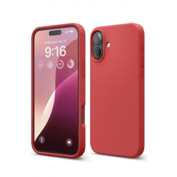Mey İthalat®   iPhone 16 Plus Kılıf Nano içi Kadife Silikon - Kırmızı