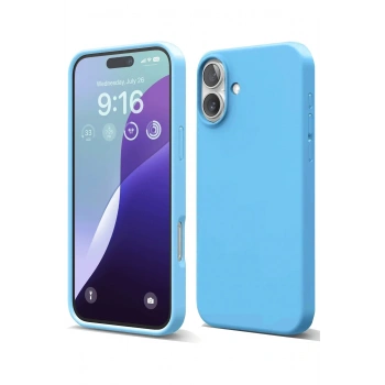 Mey İthalat®   iPhone 16 Plus Kılıf Nano içi Kadife Silikon - Mavi